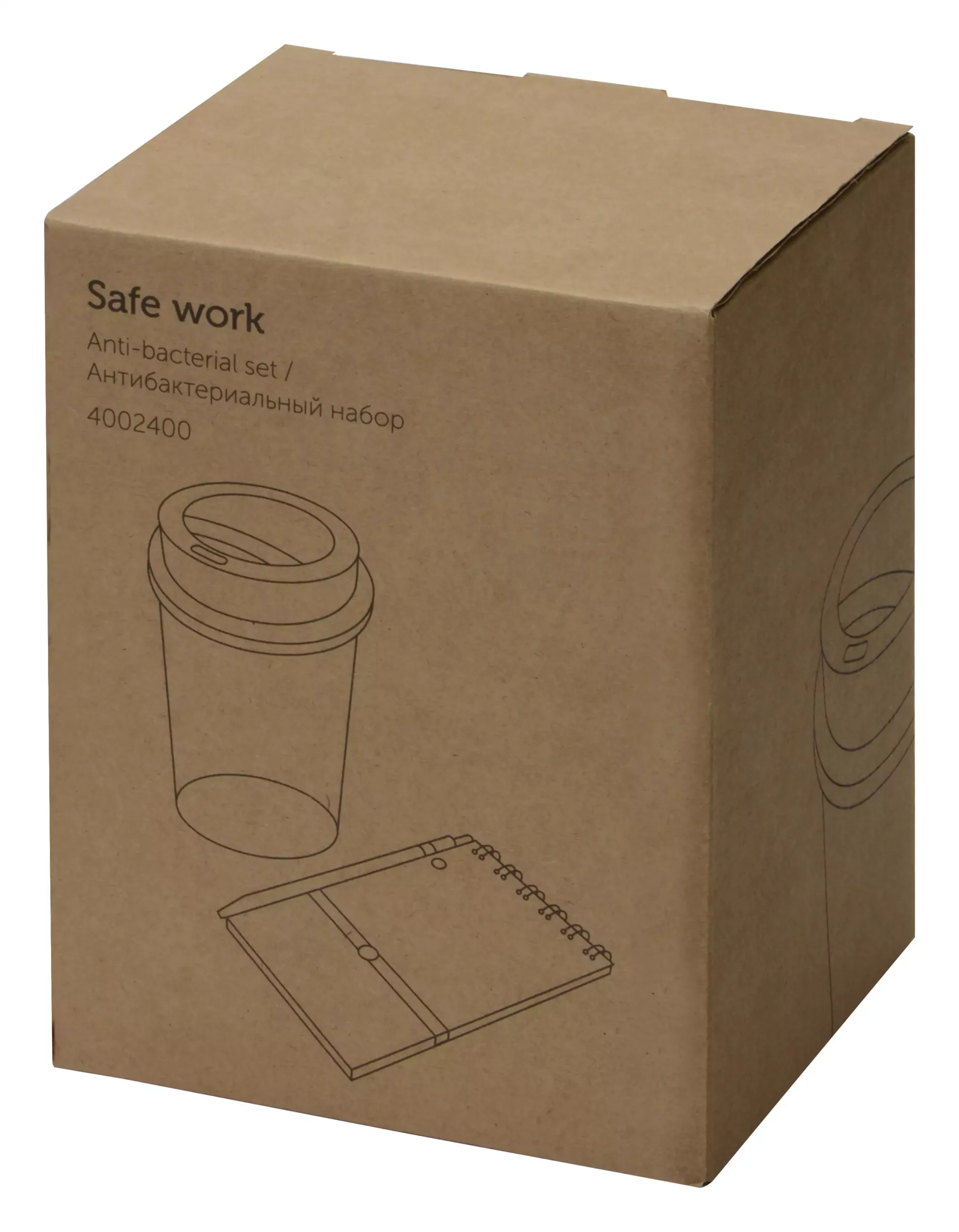 Антибактериальный набор с блокнотом и стаканом «Safe work» — изображение 10