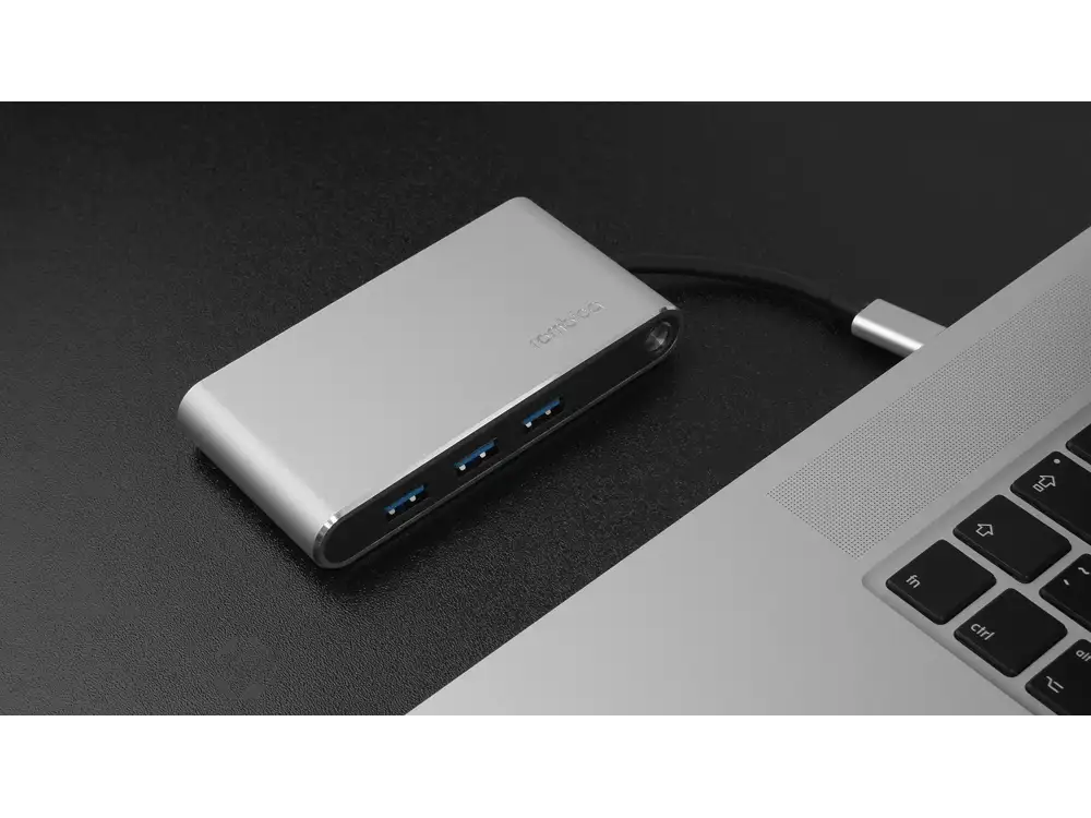 Хаб 8-в-1 Type-C «Hermes», USB 3.0 x 3, Type-C PD, HDMI, LAN, картридер — изображение 12