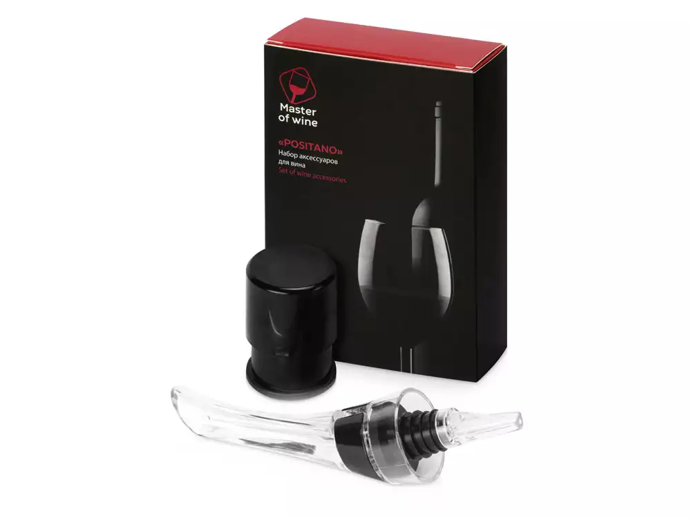 Набор для вина с аэратором и вакуумной пробкой «Positano» — изображение 2