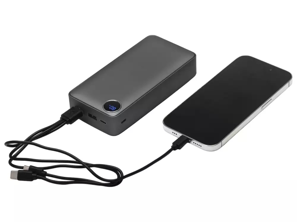 Внешний аккумулятор «Mild Pro» c быстрой зарядкой QC/PD, металлик soft-touch, 20 000 mAh — изображение 2