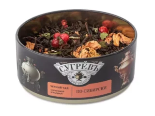 Подарочный набор «По-сибирски» с черным чаем и малиновым монпансье