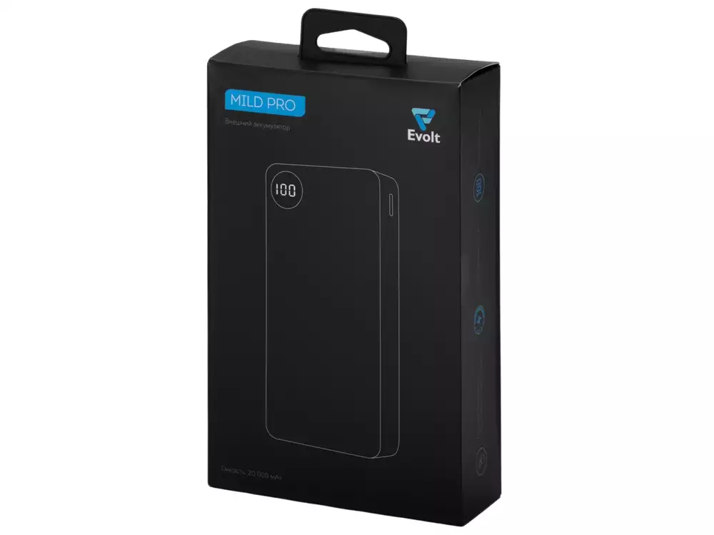 Внешний аккумулятор «Mild Pro» c быстрой зарядкой QC/PD, металлик soft-touch, 20 000 mAh — изображение 10