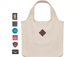 Сумка-шоппер «Revest» из переработанного хлопка 320 г/м2 с патчем