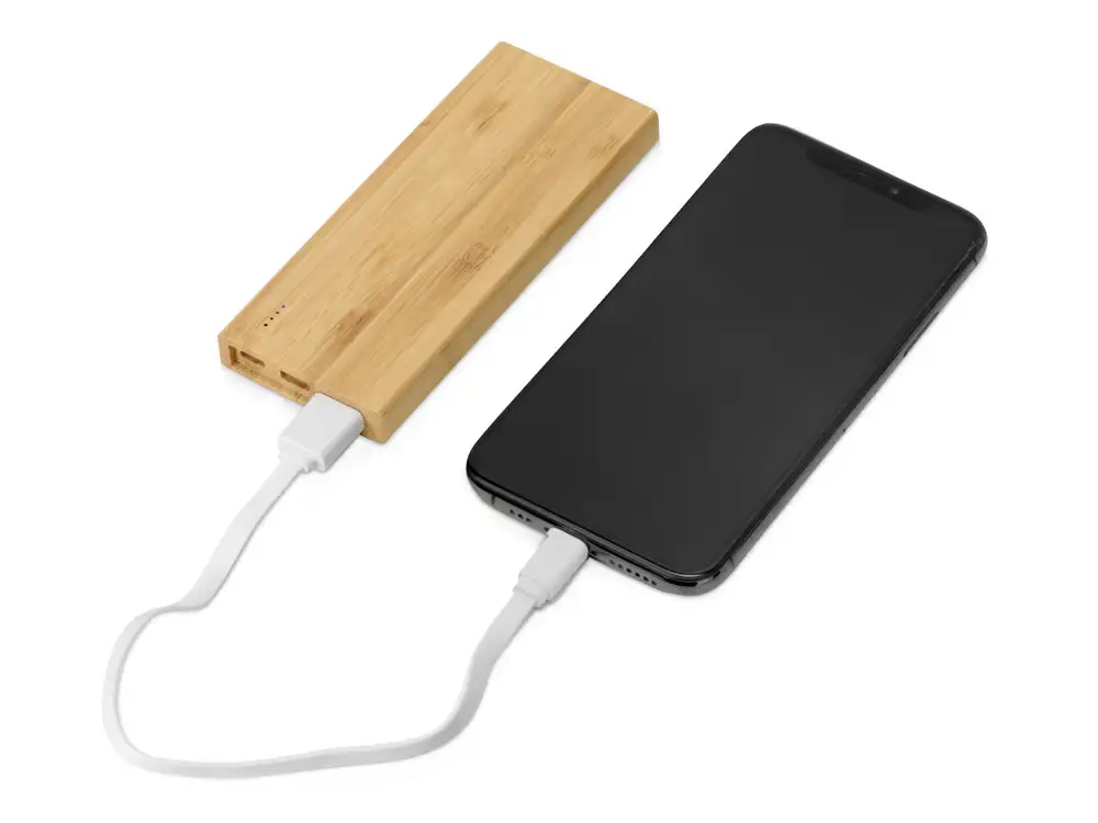Внешний аккумулятор из бамбука «Bamboo», 5000 mAh — изображение 2