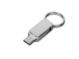 USB 3.0- флешка «Mercury» на 64 Гб с поворотным механизмом и дополнительным разъемом Type-C