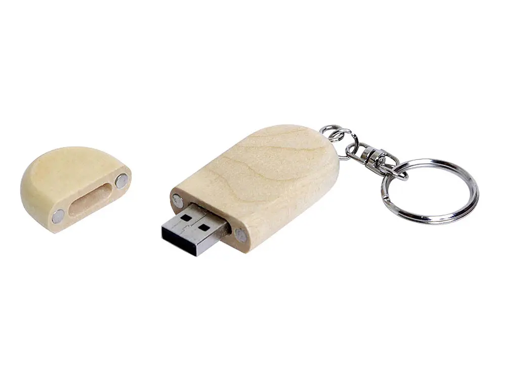 USB 3.0- флешка на 64 Гб овальной формы и колпачком с магнитом — изображение 2