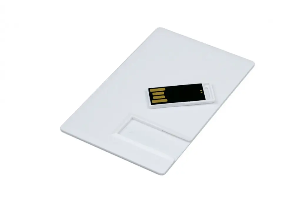 USB 2.0- флешка на 8 Гб в виде пластиковой карты с полностью выдвижным чипом — изображение 2