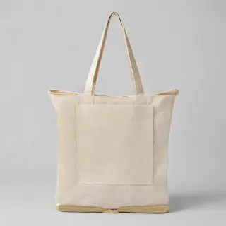 Складная сумка Jute из хлопка и джута с карманом