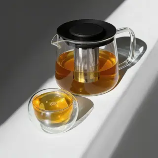 Стеклянный заварочный чайник с фильтром «Pu-erh»