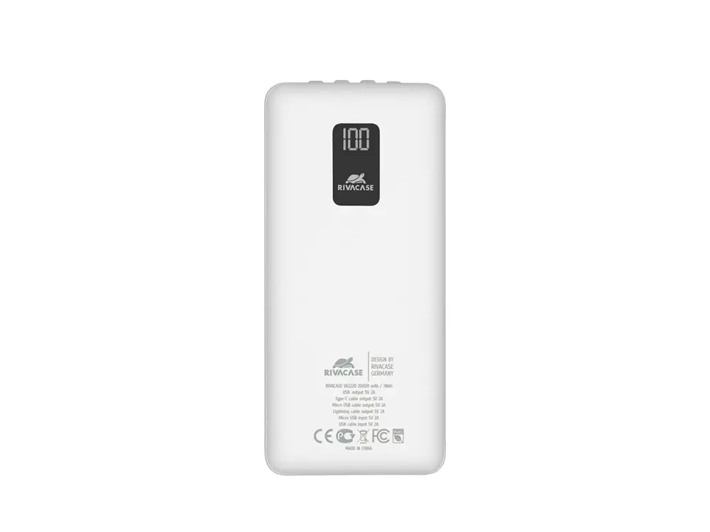 Внешний аккумулятор с дисплеем и встроенными кабелями VA2220, 20000 mAh — изображение 2