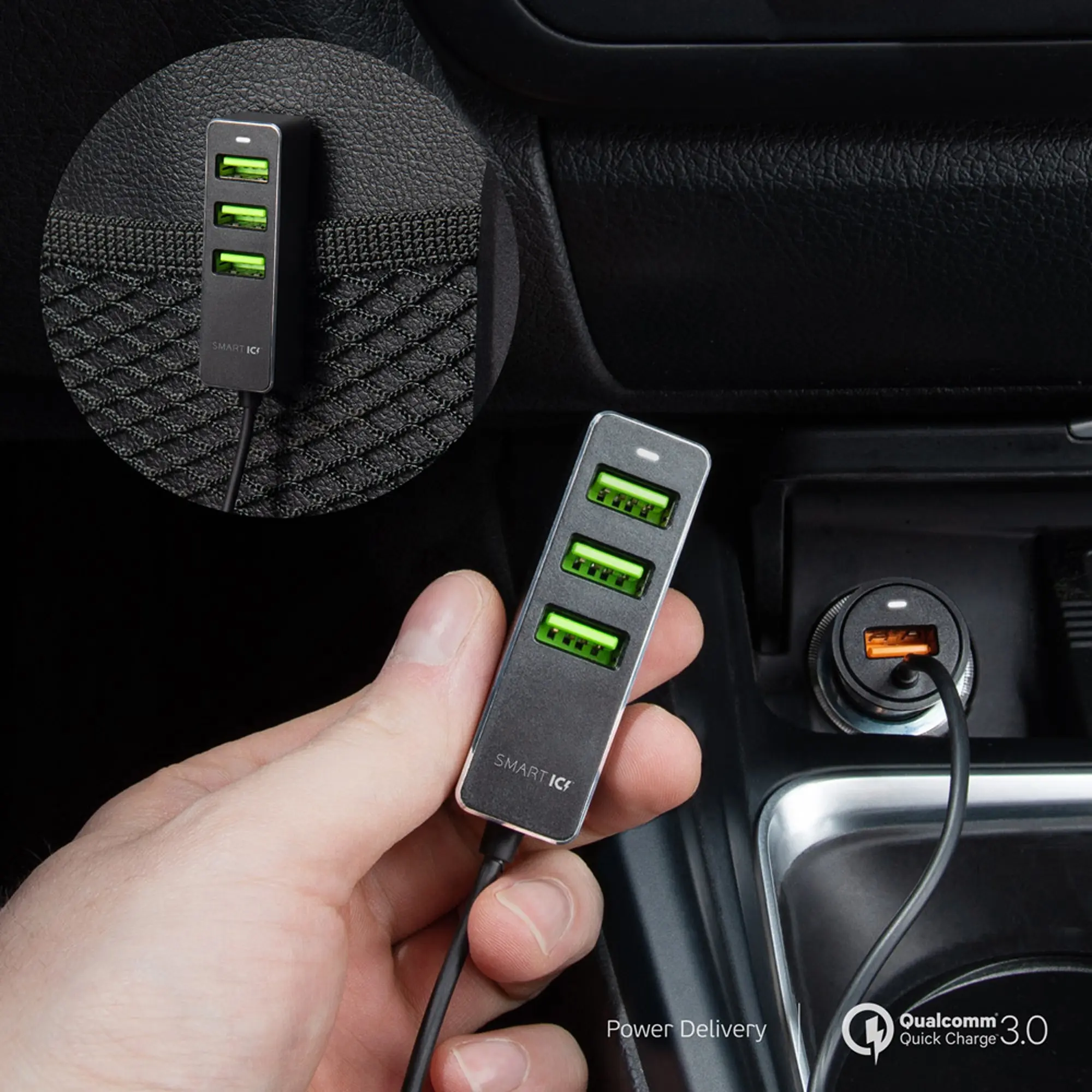 АЗУ 1 USB + 3 USB для пассажиров, QC 3.0, 7Аa — изображение 4
