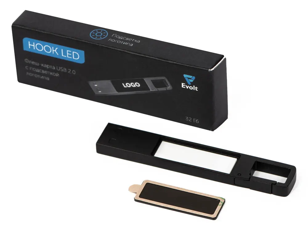 USB 2.0- флешка на 32 Гб c подсветкой логотипа «Hook LED» — изображение 9