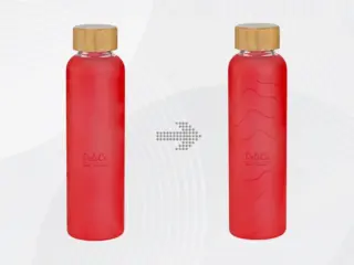 Стеклянная бутылка с бамбуковой крышкой «Foggy»,  с УФ-печатью