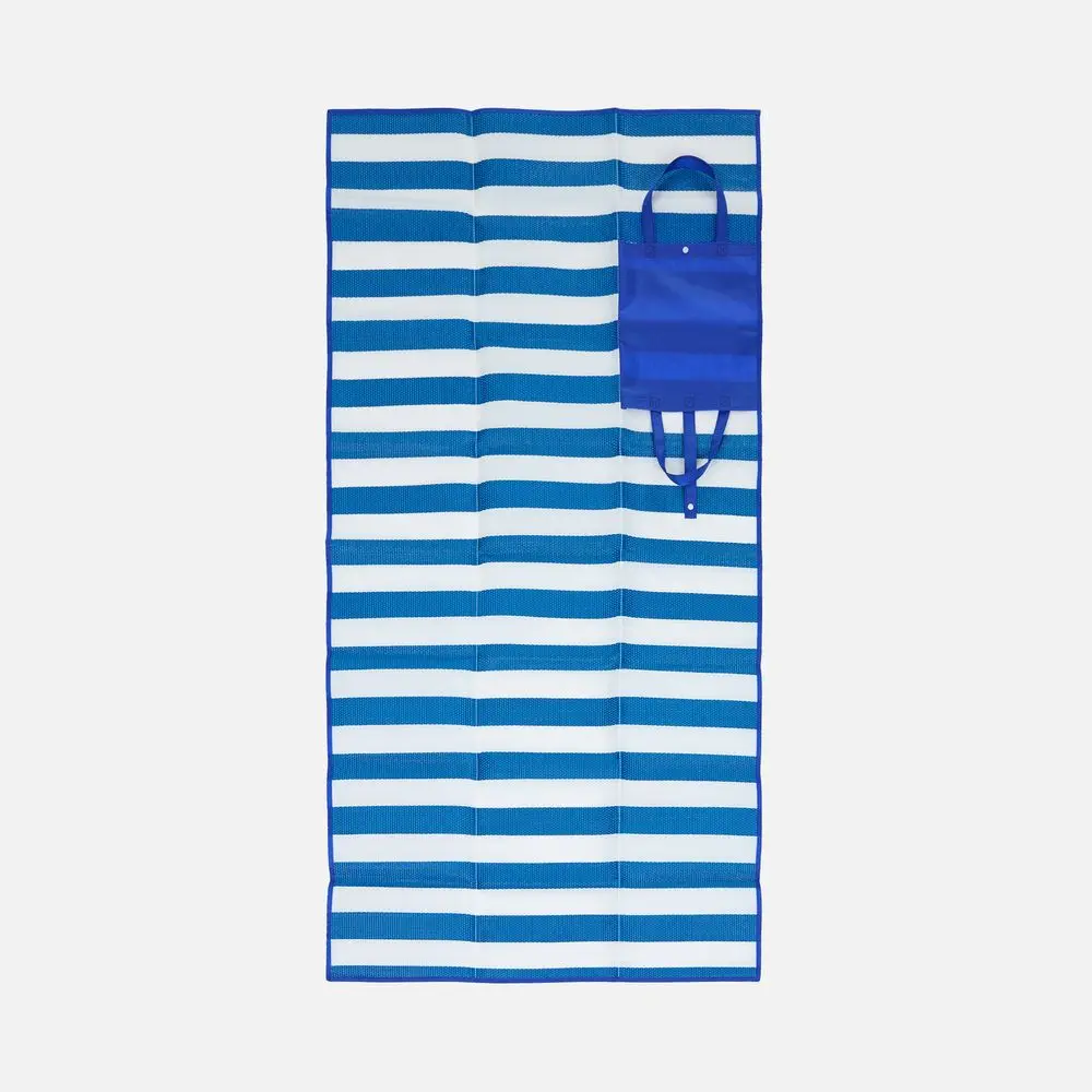 Складной коврик для пляжа и пикника Coastella, синий с белым — изображение 4