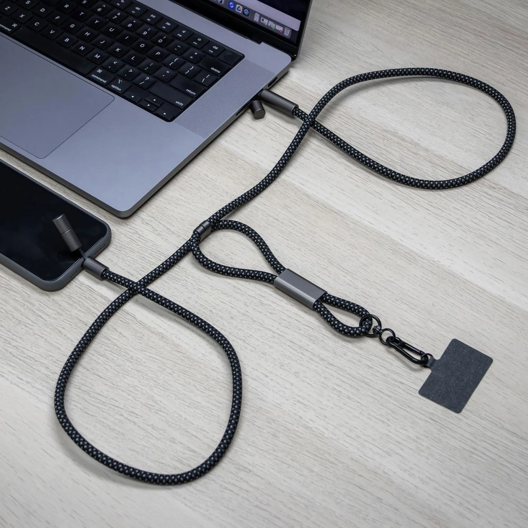 Шнурок-держатель для телефона с зарядным кабелем USB-C на USB-C/Lightning «Lany Eco Charge» — изображение 8