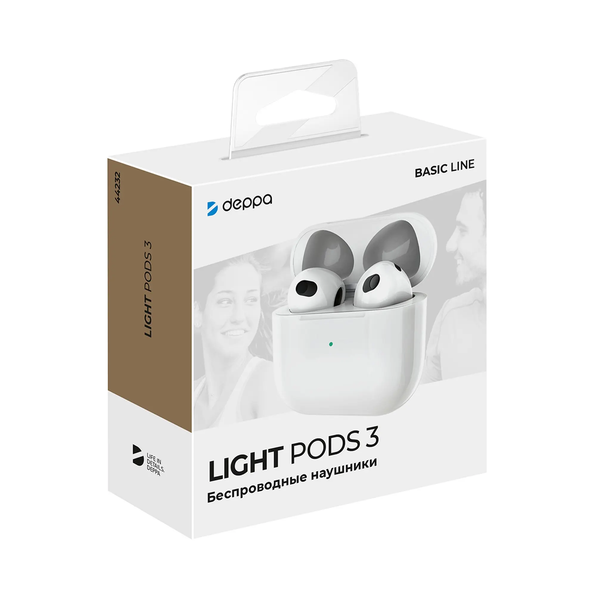 Беспроводные наушники с микрофоном Light Pods 3 , TWS, BT 5.4, 300 мАч — изображение 4