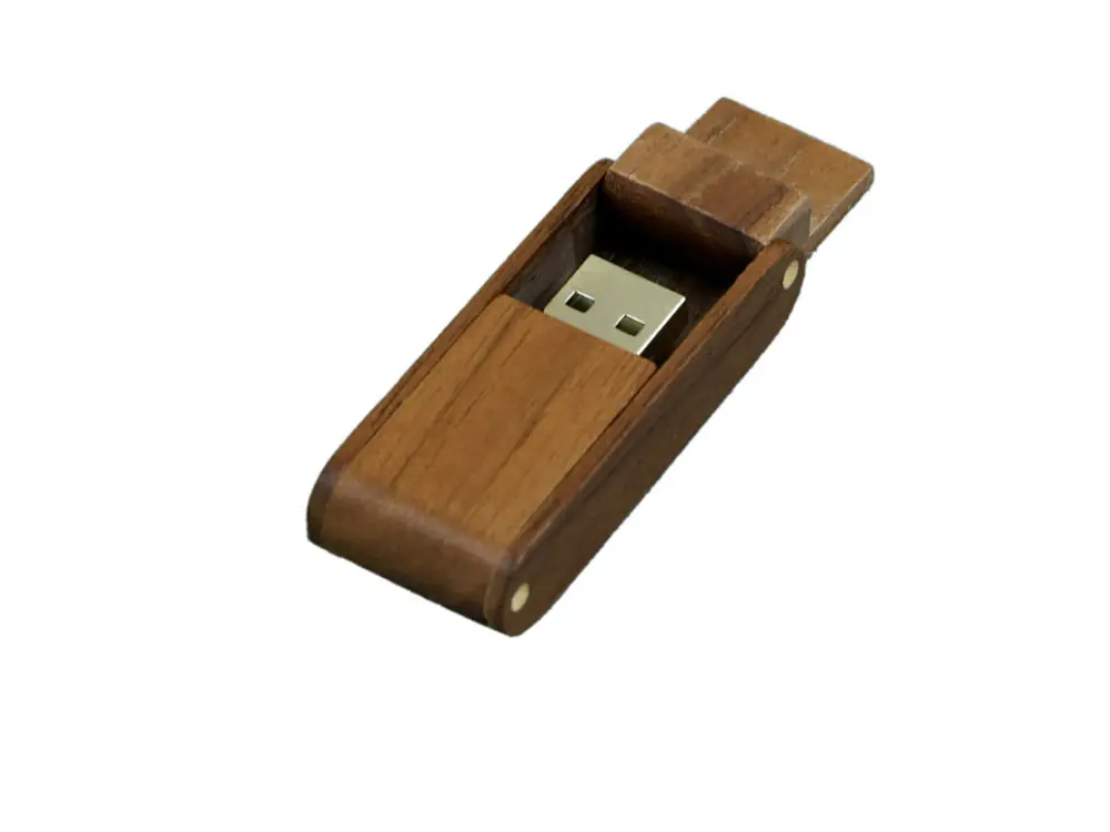 USB 2.0- флешка на 16 Гб прямоугольной формы с раскладным корпусом — изображение 2