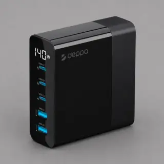 Зарядная станция 3xUSB Type-C, 2xUSB, PD, QC, 140Вт
