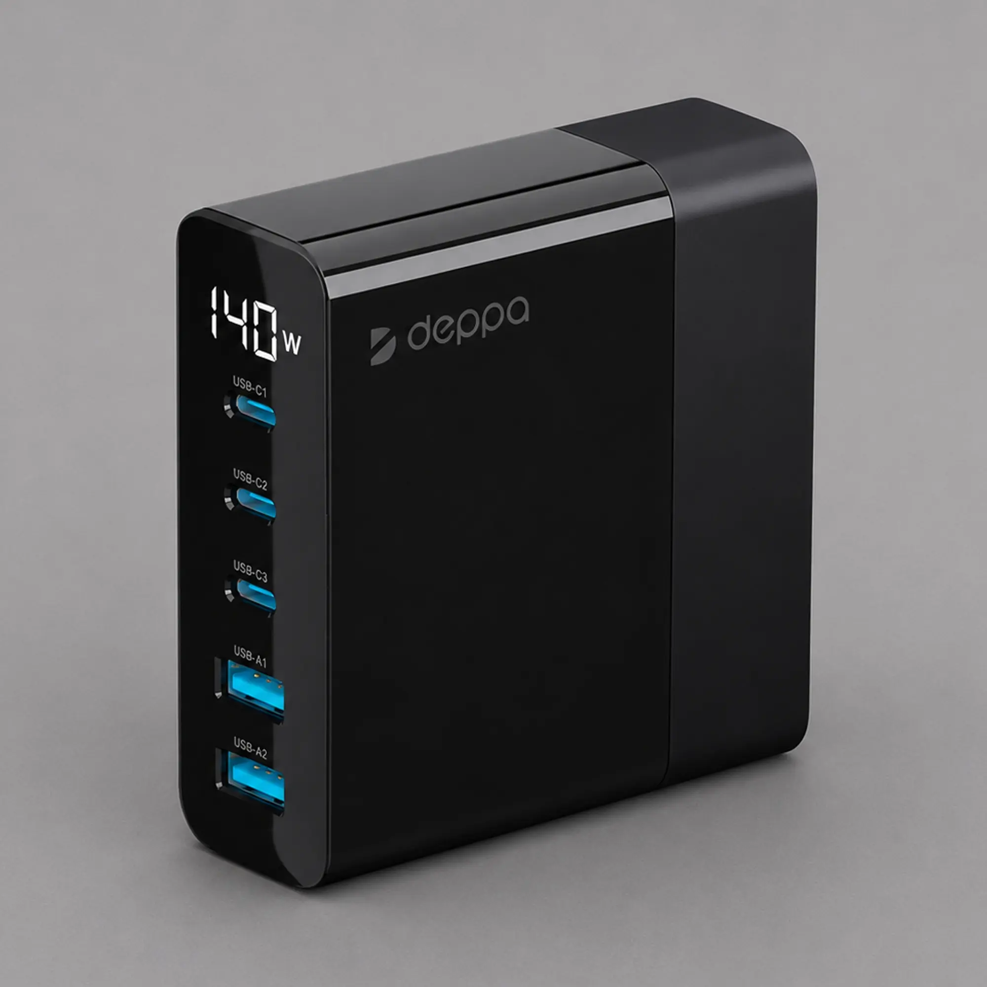 Зарядная станция 3xUSB Type-C, 2xUSB, PD, QC, 140Вт