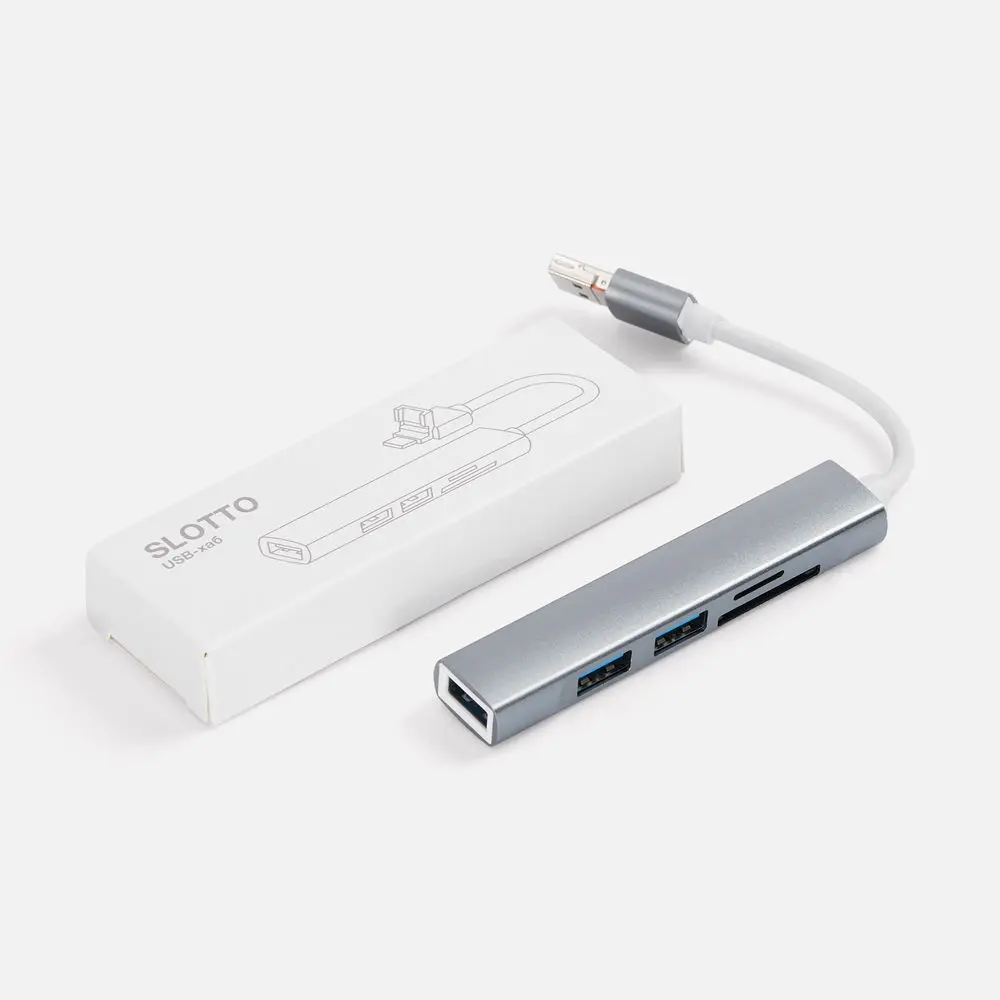 USB-хаб Slotto, серый — изображение 6