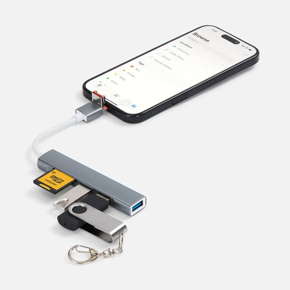 USB-хаб Slotto, серый — изображение 4